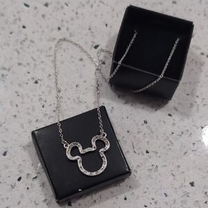 Silver Mickey Mouse Pendant Necklace